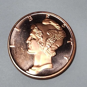 .999 Fine Copper 1 AVDP Oz Liberty Round In God We Trust Bullion Collectible - Picture 1 of 2
