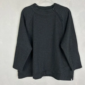 T by Talbots plus size 3X sweater dark gray side zip 100% cotton raglan - Picture 1 of 11