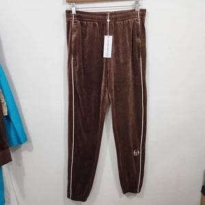 Nuevo con etiquetas Pantalones deportivos Sergio Tacchini marrón caoba terciopelo Bombay marrón para hombre talla S - Imagen 1 de 24
