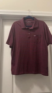 Vineyard Vines Golf Edgartown Polo Shirt Striped Mens Size Large Red Blue - Picture 1 of 5