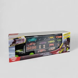 Dickie Toys Carry & Store Transporter mit 4 Autos & Zubehör Spielzeug für Kinder - Bild 1 von 2