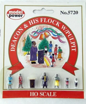 Deacon & His Flock w/Pulpit Afro-American By Model Power #5720  - HO Scale - Image 1 of 4