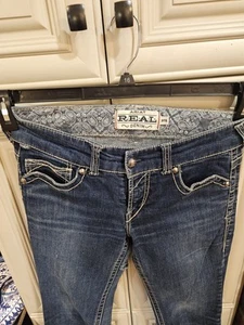 Pantalones de mezclilla Ariat Real para mujer talla 27L tiro medio corte bota occidental - Imagen 1 de 13