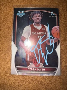OTEGA OWEH AUTOGRAFIADO FIRMADO 2023 BOWMAN IST CROMO KENTUCKY WILDCATS - Imagen 1 de 2