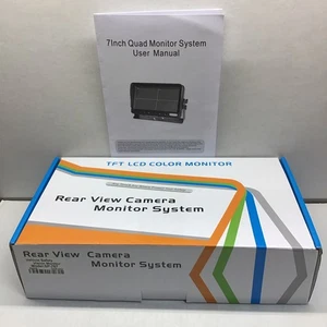 Veise 7" TFT LCD Quad Split View Color Rear View Camera Monitor RV Truck Trailer - Picture 1 of 7
