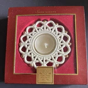 Lenox Snow Lights Shimmer Votive in Box, Porcelain Tealight Holder, 3.5" W - Picture 1 of 3