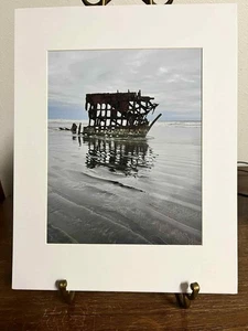 Wrack der Peter Iredale mattiert 8x10 Foto Oregon Küste Schiffbruch Kunst signiert  - Bild 1 von 3