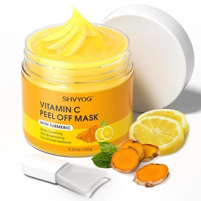 Vitamin C Peel Off Face Mask, Peel Off Mask with Turmeric, Blackhead Remover ... - Image 1 of 4