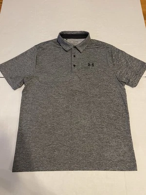 Under Armour The Playoff Polo Mens XL Shirt Dark Gray Heather Loose fit Stretch - Image 1 of 4