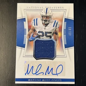 2019 Panini National Treasures Material Signatures Game Worn Marlon Mack /49 - Picture 1 of 11