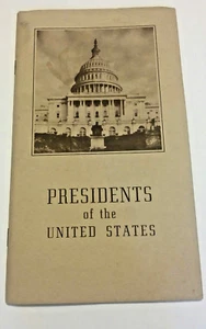 Patriotic Pre-WWII 1940 Printed Presidents of the United States Booklet - Picture 1 of 8