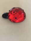 VIDALI COLLECTION ART GLASS HAND BLOWN FACETED LADY BUG FIGURINE RED BLACK SPOTS