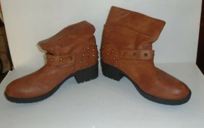 Nuevo botín sexy de combate con tachuelas de tacón bajo bloque de 1,5" para dama talla 8,5 Foto 1 de 4