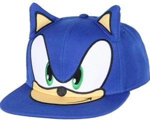 SEGA Sonic the Hedgehog Embroidered Blue Hat, Snapback Cap - Picture 1 of 1