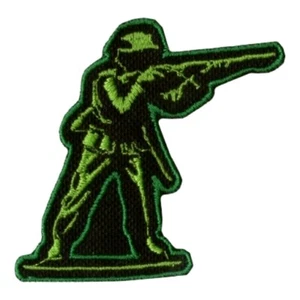 Plastic Small Soldier Embroidered Patch 80s Retro Lovers Army Militar Toy Game - Picture 1 of 1