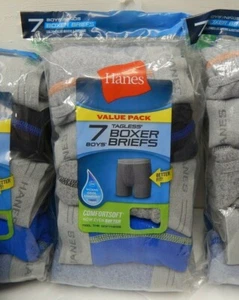 Hanes Boy's Tagless Boxer Briefs Comfortsoft 7 Pair Pack Size L 14-16 - Picture 1 of 8