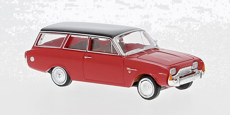 BREKINA 19478 Ford Taunus P3 Familiare Rosso/Nero, 1964, H0, Nuovo 2024 - Immagine 1 di 1