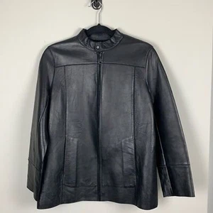 Cynthia Steffe Black Leather Jacket - Picture 1 of 5