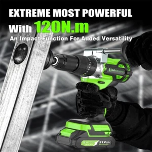 21V Compact Drill Set with 1056 In-Lb Max Torque+2 x 2.0Ah Batteries+1/2'' Chuck - Bild 1 von 9