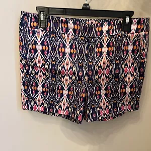 WILLI SMITH Shorts Navy/Multi FLORAL PRINT Pockets 4” inseam Sz 8 Womens - Picture 1 of 8
