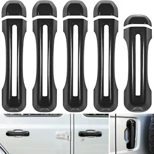 Door & Tailgate Handle Cover Trim for Jeep Wrangler JL JLU 2018-2025 5Pcs Black - Picture 1 of 9