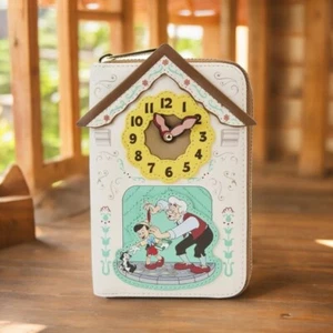 Disney Pinocchio Cuckoo Clock Zip Around Wallet Limited Edition Loungefly- NWT - Picture 1 of 7