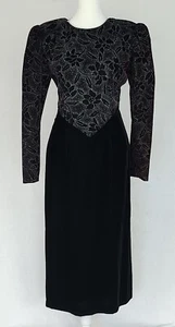 Nancy Bracoloni Velvet Dress Open Back Party Cocktail Dress Size 7/8 - Picture 1 of 8