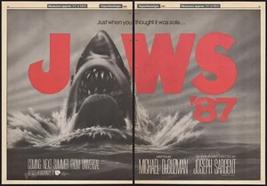 JAWS '87 / JAWS 4 : The Revenge - Original 1986 Trade AD / poster_ Michael Caine - Picture 1 of 3