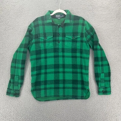 Винтажный POLO RALPH LAUREN пуловер фланелевая рубашка мужской средний 90-х клетку Y2K читать - Изображение 1 из 4