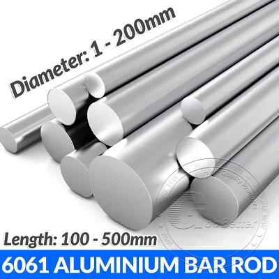 6061 Aluminium Round Bar Rod Diameter 1mm 2mm 3mm 4mm 5mm 6mm 7mm 8mm - 200mm - Image 1 of 4