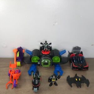 Fisher Price Imaginext Batman Lot Figures Vehicles Batmobile Batcycle Batsub 8