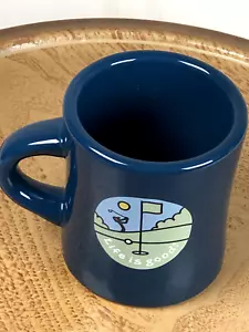 Life Is Good Coffee Tea Mug Golfer Ball Flag Golf Club Dark Blue 10oz - Picture 1 of 4
