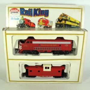 Model Power Rail King HO Rail Road Fire Department Locomotive w Caboose - Picture 1 of 21