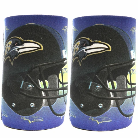 Baltimore Ravens Beer Koozie - 2 Pack Neoprene Beer Cooler Cover