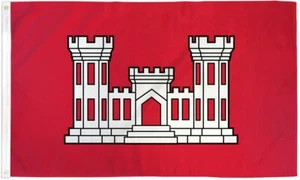 US Army Corps of Engineers Vessel Flag 3x5 ft United States USACE COE Castle Red - Picture 1 of 1
