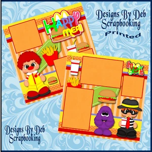 HAPPY MEAL pagine album prefabbricate pezzi di carta layout stampato DBDS - Foto 1 di 3