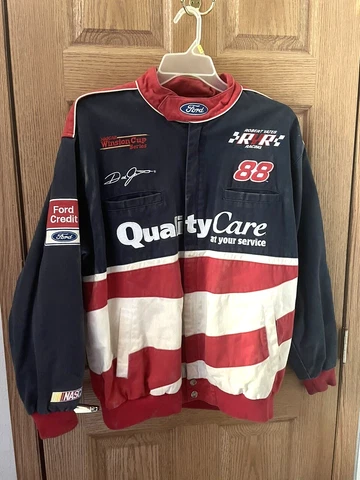 Vintage DALE JARRETT Ford Quality Care NASCAR Racing Chase Authentics LRG JACKET Cover