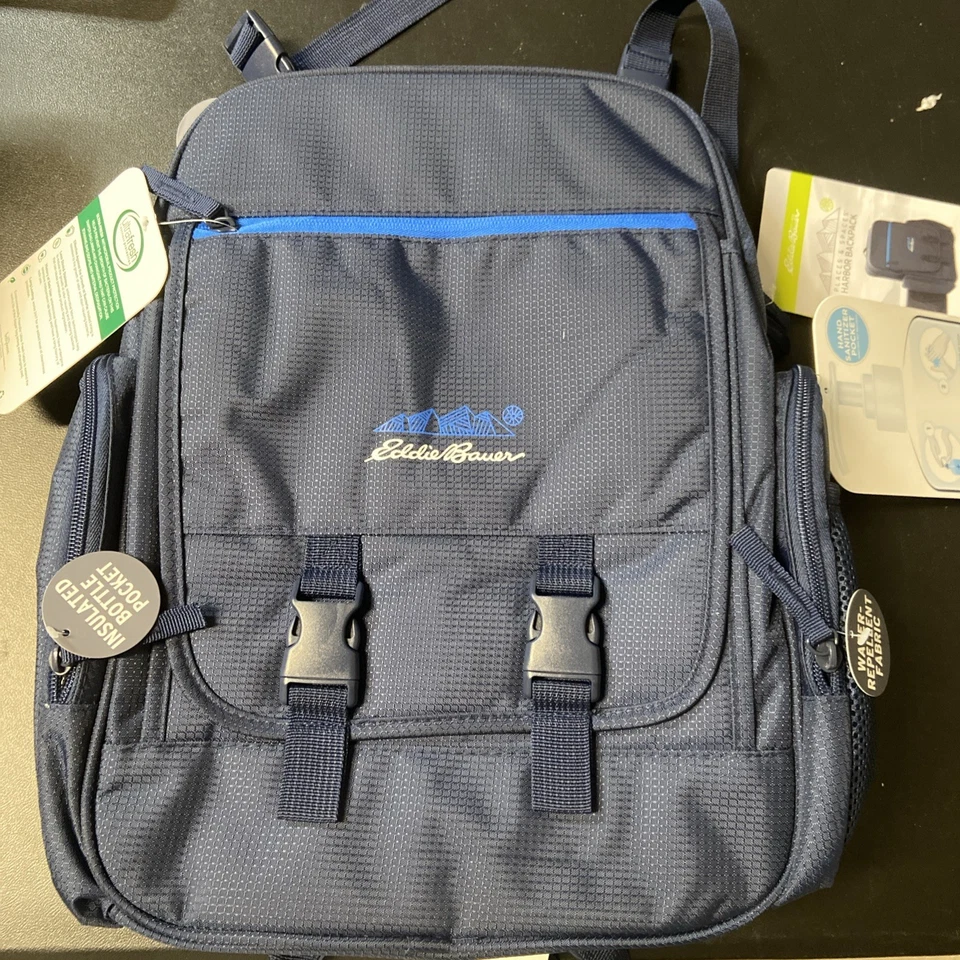 Bolsa de pañales Eddie Bauer Harbor mochila con protección antimicrobiana ultra fresca Foto 1 de 4