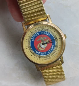 ~Herren Vintage USMC Uhr Helbros United States Marines Militär läuft noch~ - Bild 1 von 4