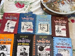 Jeff Kinney Diary of A Wimpy Kid Collection Of 8 Books 6 Hardback - Picture 1 of 4