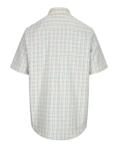 Hoggs of Fife Kessock Short Sleeve Tattersall Shirt Brown/Blue 100% cotton, Cl - Picture 1 of 9