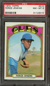 1972 Topps #410 Fergie Jenkins *PSA 8 (NM-MT) *Chicago Cubs *HOF - Picture 1 of 2