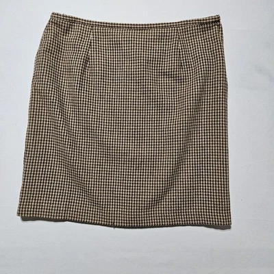 Винтажная женская коричневая клетчатая юбка-карандаш из полиэстера Liz Claiborne Villager размер 18 - Изображение 1 из 4