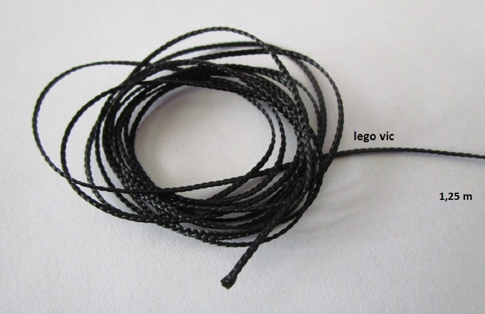 Lego x77cc125 Black String Cord Md Thickness bateau 6285 6286 6271 1m25 new - Photo 1/1
