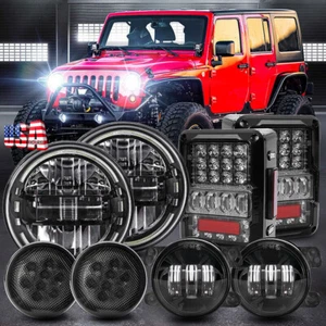 Kits de luces antiniebla LED redondas de 7" para Jeep Wrangler JK - Imagen 1 de 12