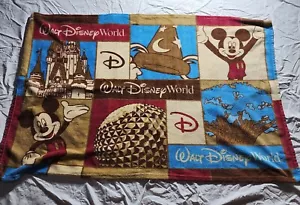 Disney Parks Walt Disney World Brown & Blue Mickey Mouse Throw Blanket 40x60 - Picture 1 of 7