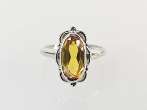 10K Weißgold APX 2 1/2 ctw ovaler Citrin Ring Gr. 6 (AM1083454) - Bild 1 von 7