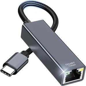 Adattatore USB C a Ethernet, Adattatore LAN Type-C a RJ45 Ethernet 1Gbps (Thunde - Foto 1 di 1