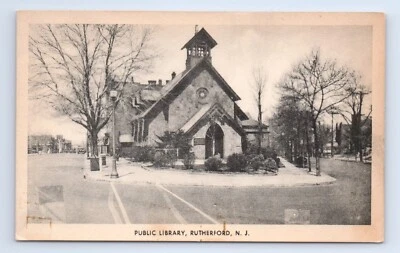 Public Library Building Rutherford New Jersey Postcard VTG NJ Collotype - Image 1 of 2