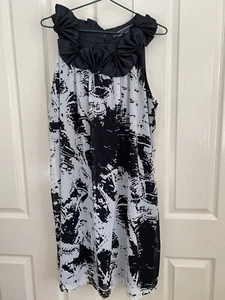 BASQUE Classic Ladies Black & White Floral dress size 14. In As New Condition - Picture 1 of 5